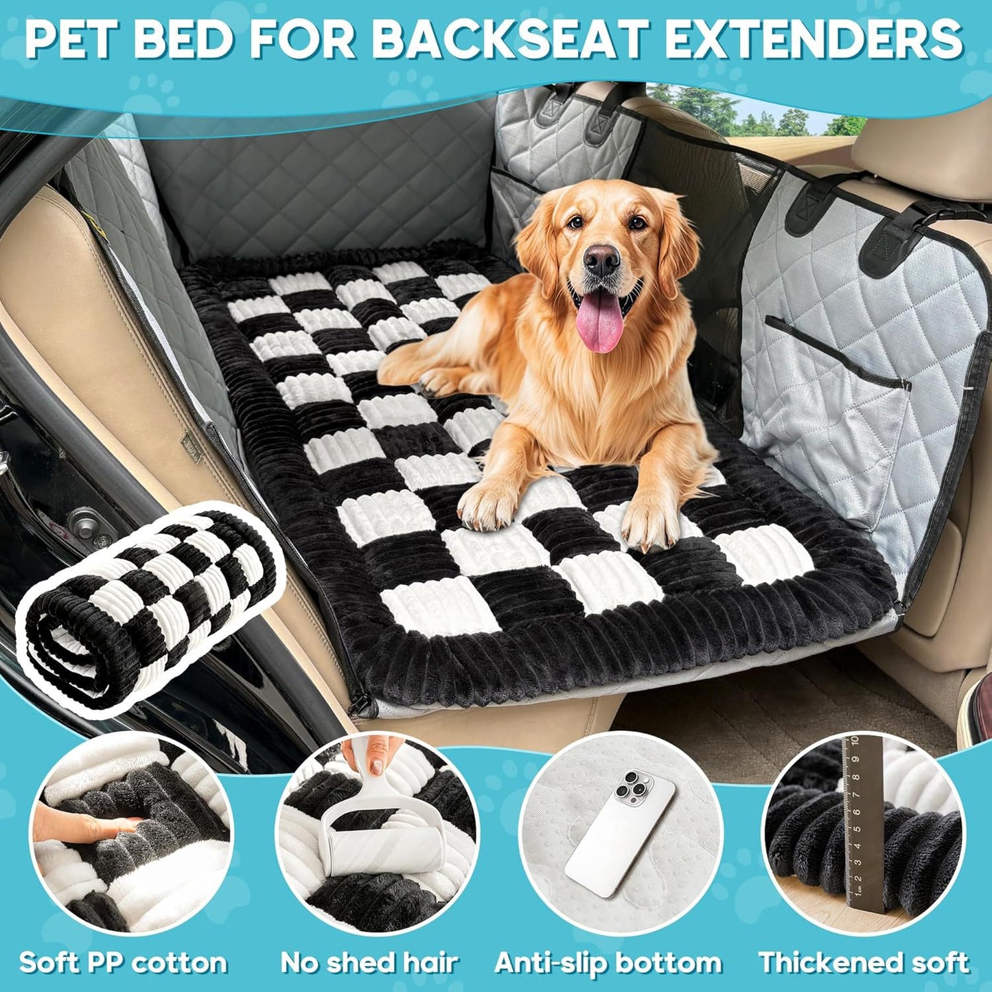 FurMuse Cozy Car Cushion in plush fur material, designed for comfortable car seat support and interior decor.
